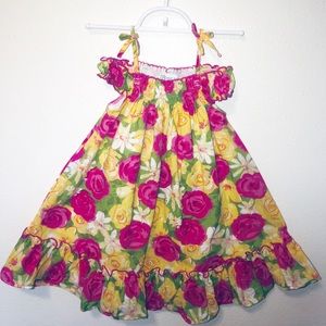 BONNIE JEAN 4T OFF SHOULDER YELLOW / PINK ROSE DRE
